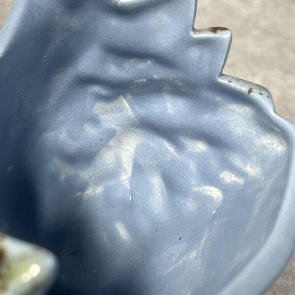 Vintage MCM Swan Planter‎ 1974 Blue Speckled Glaze Ceramic Handmade Vanity Decor - Picture 9 of 16